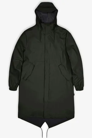Rains Green Fishtail Waterproof Parka JacketXS