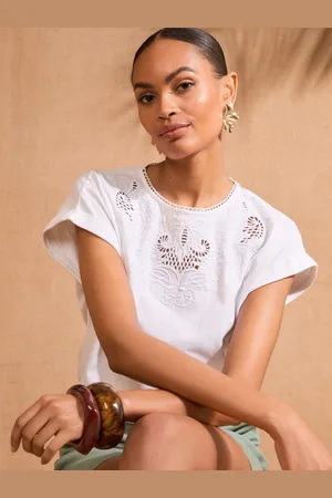 Love & Roses Embroidered T-ShirtEU 46 (UK 18)