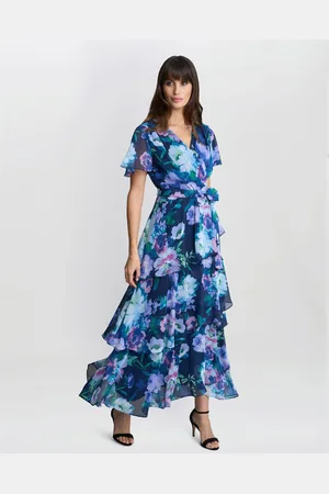 Gina Bacconi Purple Elizabeth Tiered Maxi Dress38