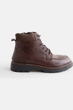 Next Leather Apron Toe Zip Up BootsEU 43 (UK 9)