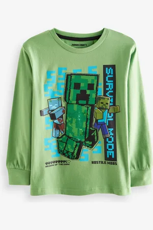 Next Koszulka z długim rękawem i cekinami Minecraft Creeper 100% bawełny (4-16 lat)6 lat (116 cm)