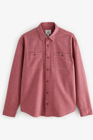 Next Twin Pocket Textured Long Sleeve 100% Cotton ShirtM