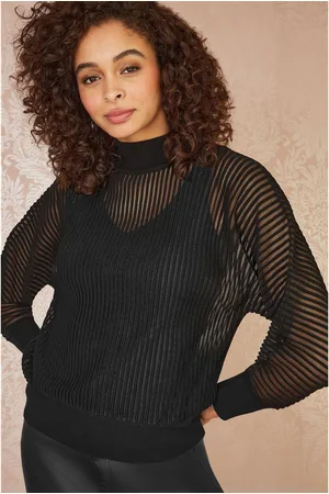 Yumi Sheer Roll Neck Jumper With Knitted Vest TopS