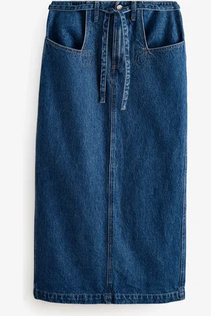 Next 100% Cotton Hourglass Belted Pocket Stitch Midi Skirt44 Wysoki