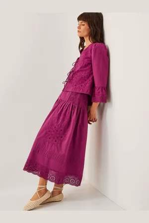 Monsoon Saoirse Broderie 100% Cotton Midi Skirt44
