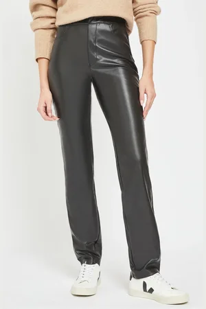 Noisy May Faux Leather High Waisted Trousers40