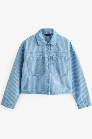 Next 100% Cotton Stripe Denim Shacket46