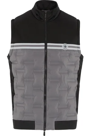 Original Penguin Mens Insulated Mixed Media 80s Primalot Block Black VestS