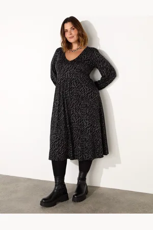Live Unlimited London Curve Petite Snake Print Shift Dress48
