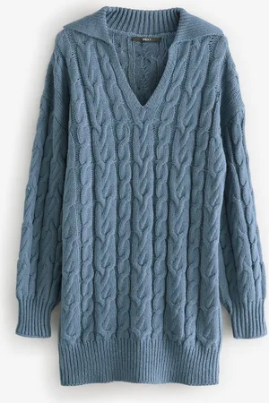 Next Knitted Cable Mini Dress with WoolXS regularny