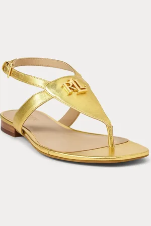 Ralph Lauren Gold Sheep Nappa-Everley SandalsEU 38.5 (UK 5)
