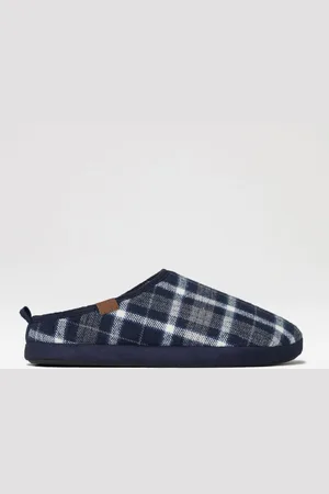Threadbare Borg Lined Check Mule SlippersUK 11