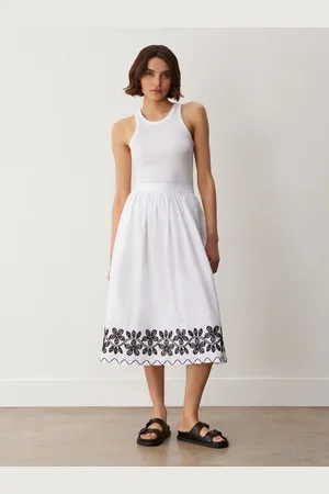 Finery London Yolanda Embroidered Cotton Midi Skirt38
