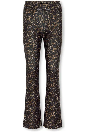 ONLY Leopard Print Flared Black Trousers12 lat (152 cm)