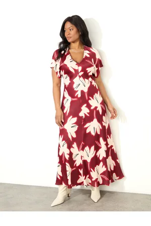 Live Unlimited London Curve Floral V-Neck Maxi Dress46