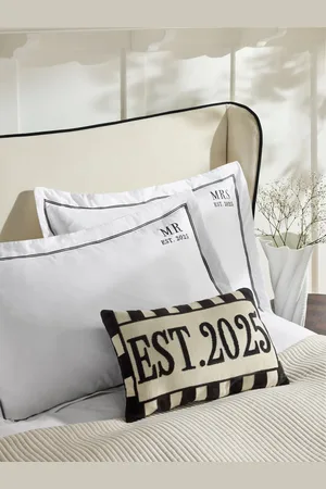 Next Set of 2 Mr and Mrs Est 2025 Wedding Oxford PillowcasesJeden