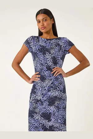 Roman Gathered Shift Floral Print Dress42