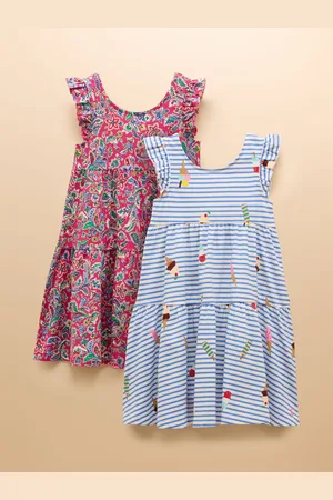 Joules Butterfly Frill Sleeve Print Dress Two Pack110116 cm