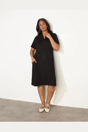 Live Unlimited London Curve Flutter Sleeves Shirt Dress48
