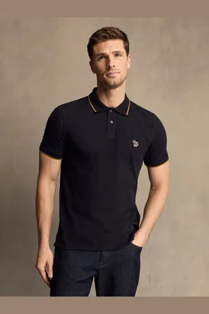 Paul Smith Burgundy Red 100% Organic Cotton Zebra Logo Tipped Polo ShirtM