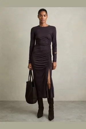 Reiss Rosie Jersey Ruched Midi Dress40