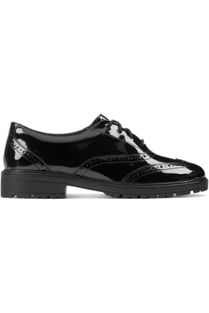 Clarks Czarne lakierowane brogsy młodzieżowe LoxhamEU 22.5 G (UK 6)