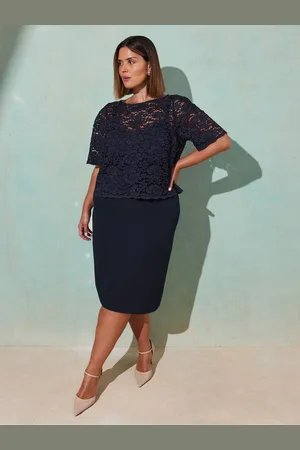 Live Unlimited London Lace Overlay Midi Dress52