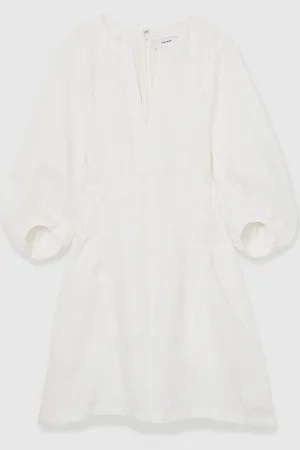 Reiss Romi Linen Balloon-Sleeve Mini Dress40