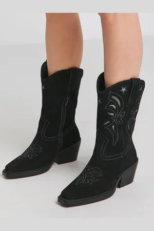 Simply Be Extra Wide Fit Cut Out Detail Calf Height Western Boots In With Super Curvy CalfEU 41 (UK 7)