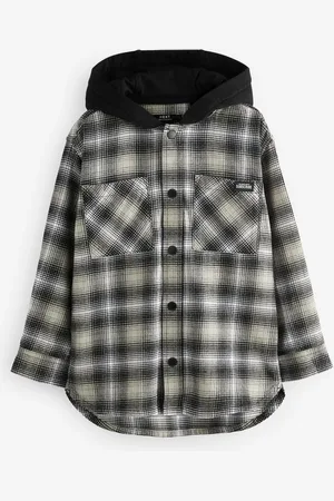 Next Long Sleeve Check 100% Cotton Hooded Shirt (3-16yrs)13 lat (158 cm)