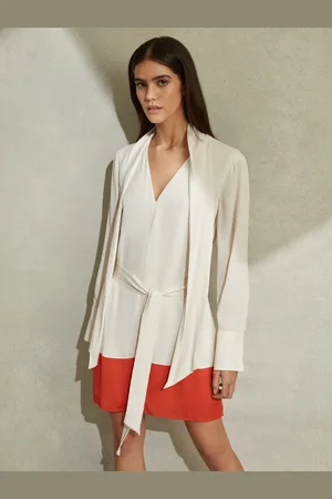 Reiss Marta Tie Neck Shift Dress38
