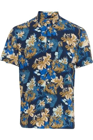 Blend Sand Floral Print Short Sleeve ShirtXL