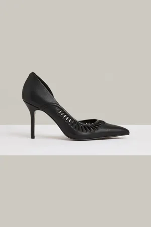 Reiss Marlene Leather Twist Detail Court ShoesEU 37 (UK 4)
