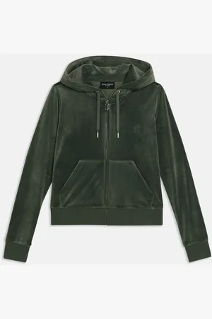 Juicy Couture Womens Zip Through Velour Robertson Zip Up HoodieS