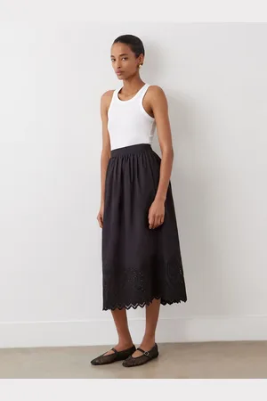 Finery London Avah Broderie Anglaise Cotton Midi Skirt48