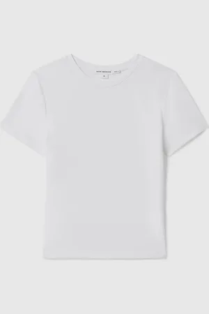 GOOD AMERICAN Cropped Cotton Crew Neck T-Shirt42
