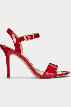 Ralph Lauren Red Gwen Nappa Leather Strap HeelsEU 39.5 (UK 6)