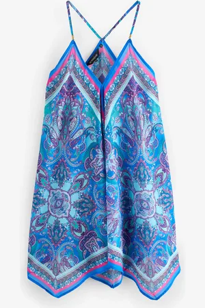 Sosandar Scarf Print Hanky Hem Beach DressXS
