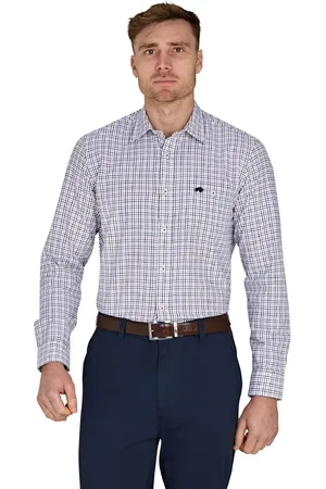 Raging Bull Purple Long Sleeve Tattershall Brushed 100% Cotton ShirtS