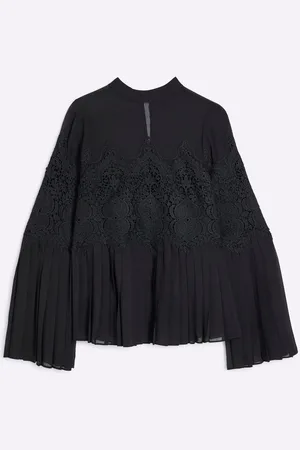River Island Lace Applique Pleated Blouse38