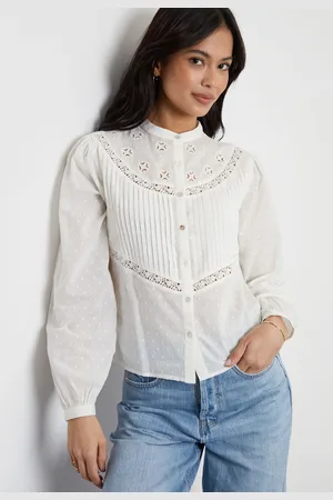 Threadbare Lace Detail Boho 100% Cotton BlouseEU 42 (UK 14)