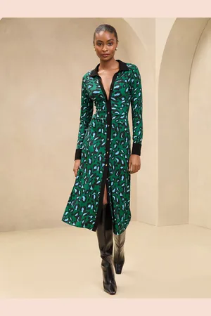 Lipsy London Animal Printed Long Sleeve Jersey Shirt Dress38