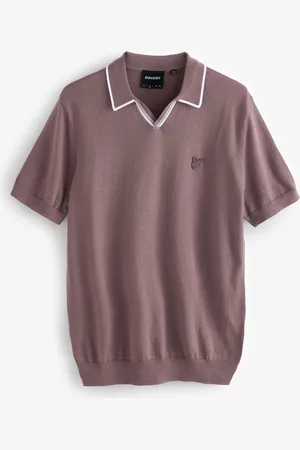 Lyle & Scott Tipped Knitted Open Collar Cotton Polo ShirtM