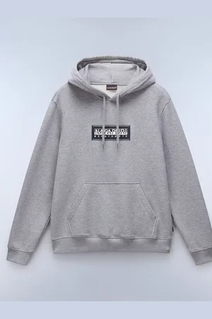 Napapijri Grey Box Logo HoodieL