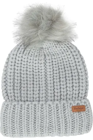 Barbour Saltburn Cable Knit Pom Beanie Logo HatJeden