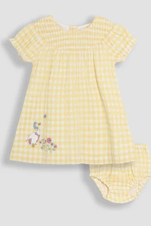 JoJo Maman Bébé Jemima Puddle-Duck Smocked 100% Cotton Dress Set8086 cm