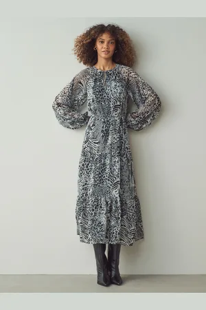 ONLY Animal Leopard Snake Print Midi Dress36