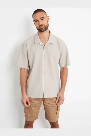 Threadbare Textured Revere Collar Short Sleeve ShirtL
