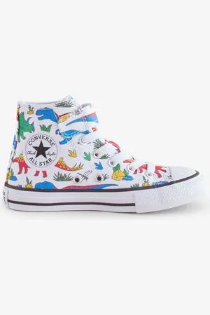 Converse Junior Chuck Taylor Dinosaur Print 1V Trainersuk1eu33
