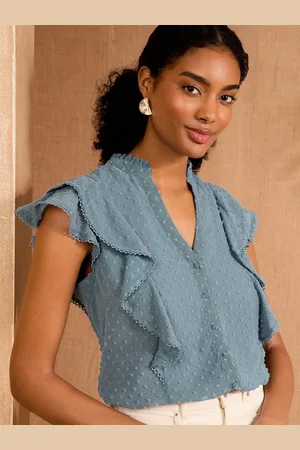 Love & Roses Dobby Sleevless Ruffle BlouseEU 44 (UK 16)
